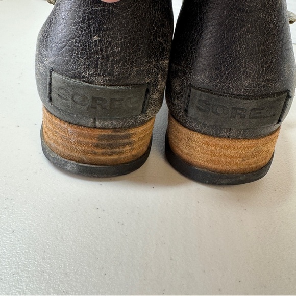 SOREL Leather Major Low Ankle Fossil Brown Boots Size 8 - Picture 9 of 14